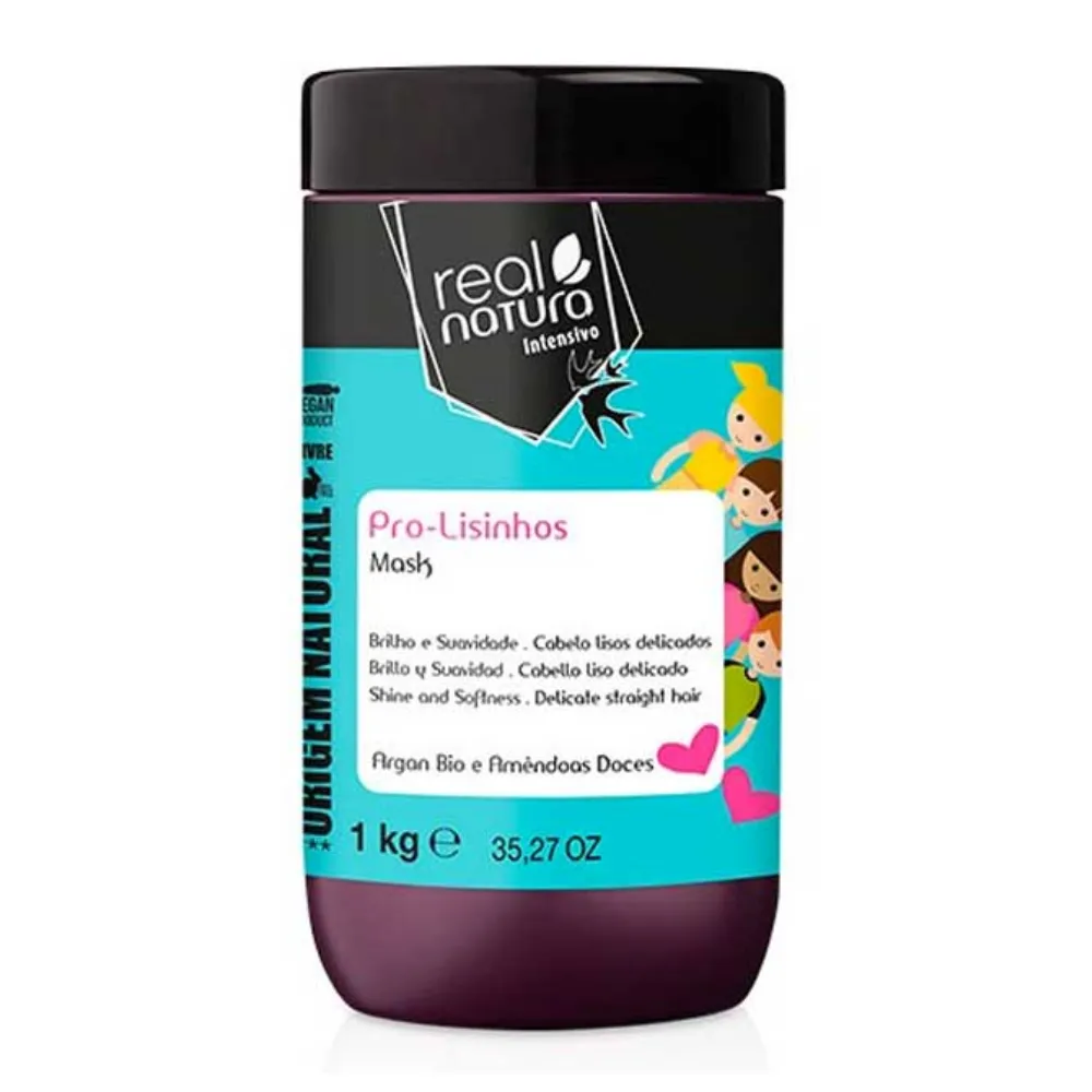 Real Natura Pro-Lisinhos Mascarilla Niños Cabello Liso 1000ml